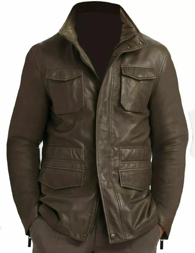 Brown m65 field leather jacket - m65,